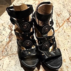 Bamboo Black Wedges